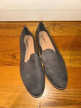 Indigo Gray Suede Slip-On Loafers